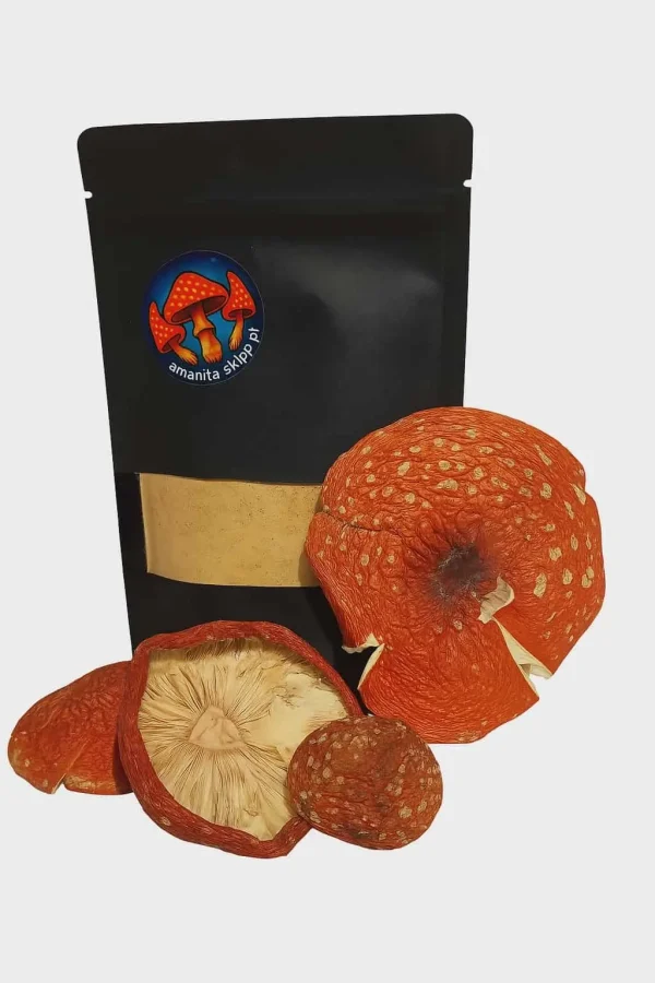 Zmielone kapelusze Amanita Muscaria – najwyższej jakości 50g.